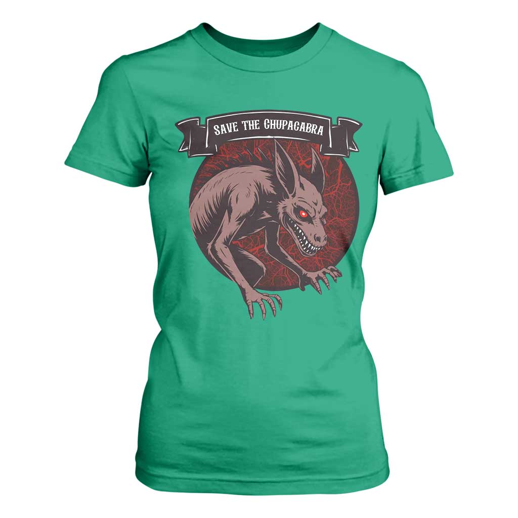 Chupacabra T Shirt For Women Gothic Horror Save The Cryptid Gift TS12 Irish Green Print Your Wear