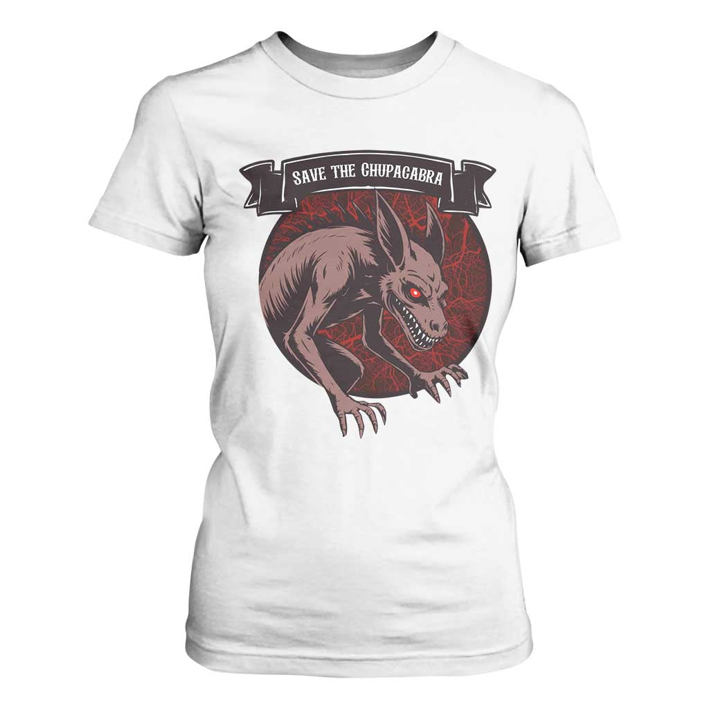 Chupacabra T Shirt For Women Gothic Horror Save The Cryptid Gift TS12 White Print Your Wear