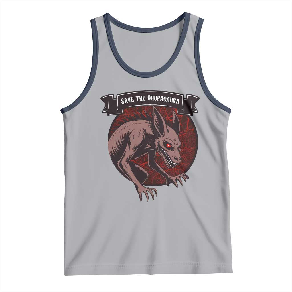 Chupacabra Tank Top Gothic Horror Save The Cryptid Gift TS12 Athletic Heather Navy Print Your Wear