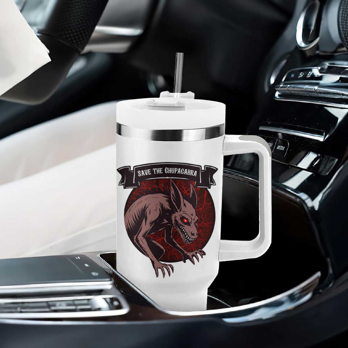 Chupacabra Tumbler With Handle Gothic Horror Save The Cryptid Gift TS12 Print Your Wear