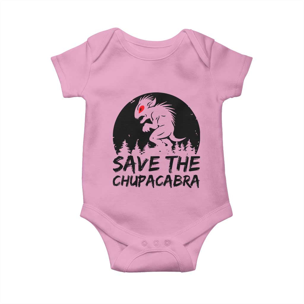 Chupacabra Baby Onesie Funny Cryptid Save The Goat Sucker Gift TS12 Light Pink Print Your Wear