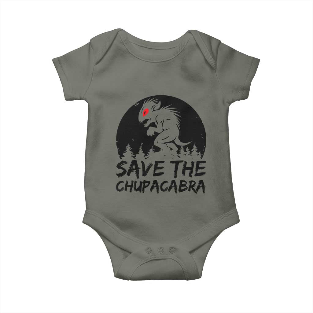 Chupacabra Baby Onesie Funny Cryptid Save The Goat Sucker Gift TS12 Military Green Print Your Wear