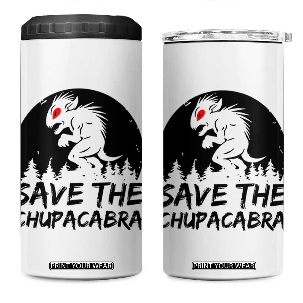 Chupacabra 4 in 1 Can Cooler Tumbler Funny Cryptid Save The Goat Sucker Gift TS12 One Size: 16 oz White Print Your Wear