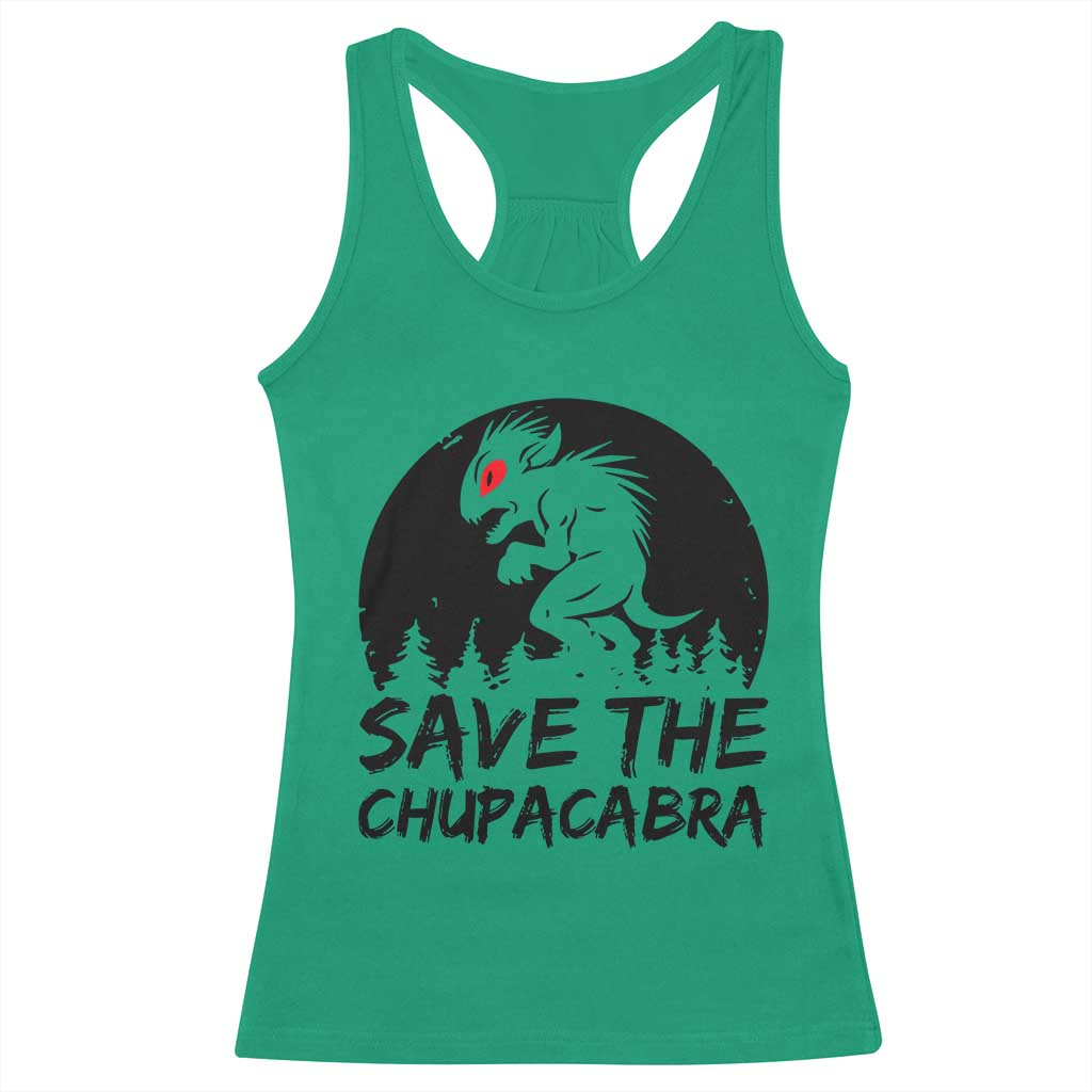 Chupacabra Racerback Tank Top Funny Cryptid Save The Goat Sucker Gift TS12 Irish Green Print Your Wear