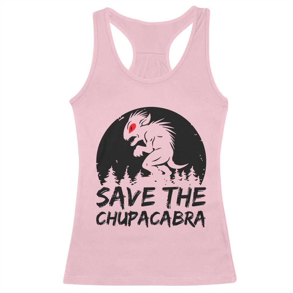 Chupacabra Racerback Tank Top Funny Cryptid Save The Goat Sucker Gift TS12 Light Pink Print Your Wear