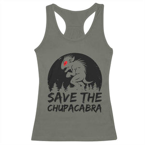 Chupacabra Racerback Tank Top Funny Cryptid Save The Goat Sucker Gift TS12 Military Green Print Your Wear