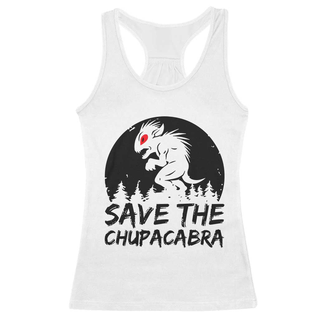 Chupacabra Racerback Tank Top Funny Cryptid Save The Goat Sucker Gift TS12 White Print Your Wear