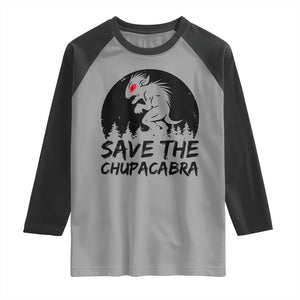 Chupacabra Raglan Shirt Funny Cryptid Save The Goat Sucker Gift TS12 Sport Gray Black Print Your Wear