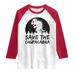 Chupacabra Raglan Shirt Funny Cryptid Save The Goat Sucker Gift TS12 White Red Print Your Wear