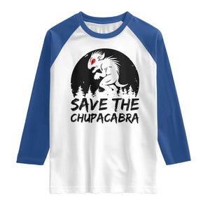Chupacabra Raglan Shirt Funny Cryptid Save The Goat Sucker Gift TS12 White Royal Print Your Wear