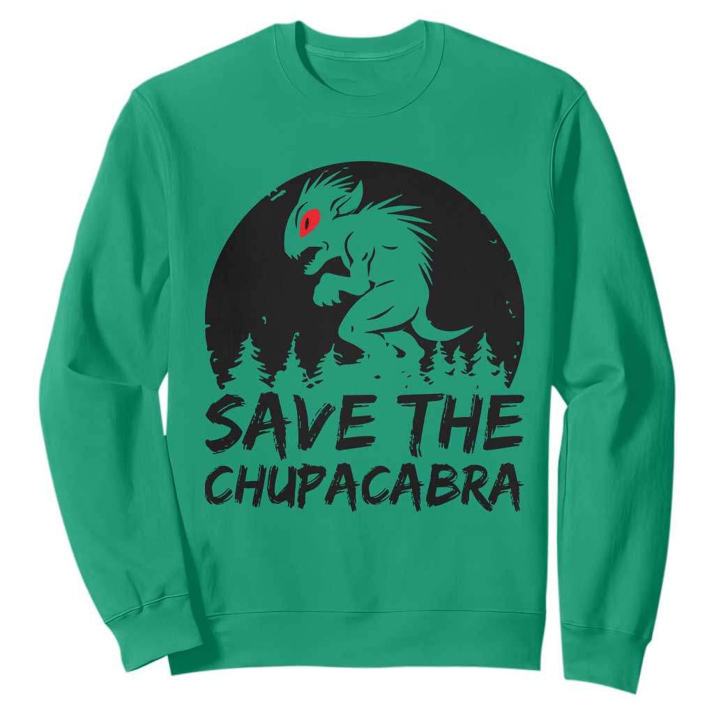 Chupacabra Sweatshirt Funny Cryptid Save The Goat Sucker Gift TS12 Irish Green Print Your Wear