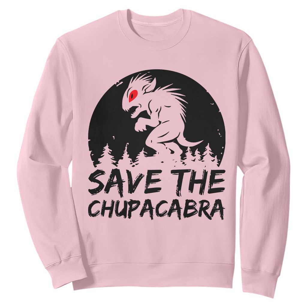 Chupacabra Sweatshirt Funny Cryptid Save The Goat Sucker Gift TS12 Light Pink Print Your Wear