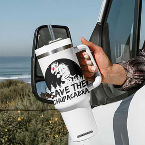 Chupacabra Tumbler With Handle Funny Cryptid Save The Goat Sucker Gift TS12 Print Your Wear