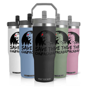 Chupacabra Flip Straw Tumbler Funny Cryptid Save The Goat Sucker Gift TS12 Print Your Wear