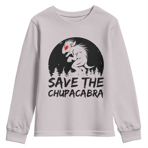 Chupacabra Youth Sweatshirt Funny Cryptid Save The Goat Sucker Gift TS12 Ice Gray Print Your Wear