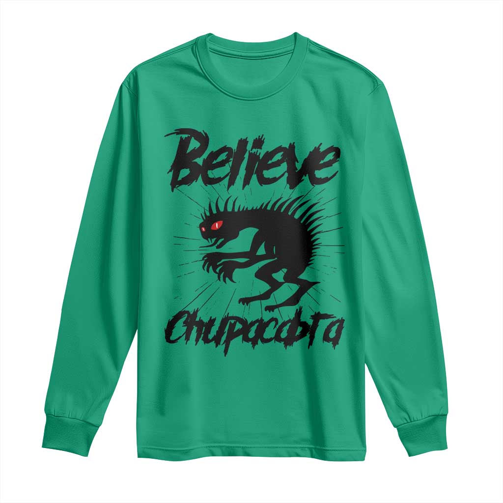 Urban Legends And Mystery Gift Long Sleeve Shirt Believe Chupacabra TS12 Irish Green Print Your Wear