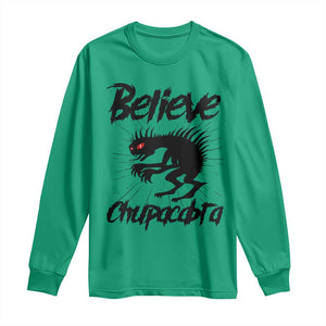 Urban Legends And Mystery Gift Long Sleeve Shirt Believe Chupacabra TS12 Irish Green Print Your Wear