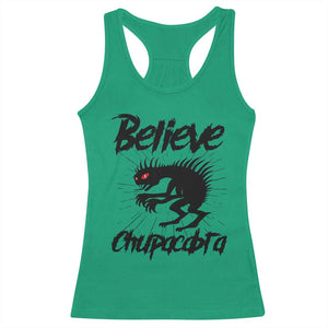 Urban Legends And Mystery Gift Racerback Tank Top Believe Chupacabra TS12 Irish Green Print Your Wear