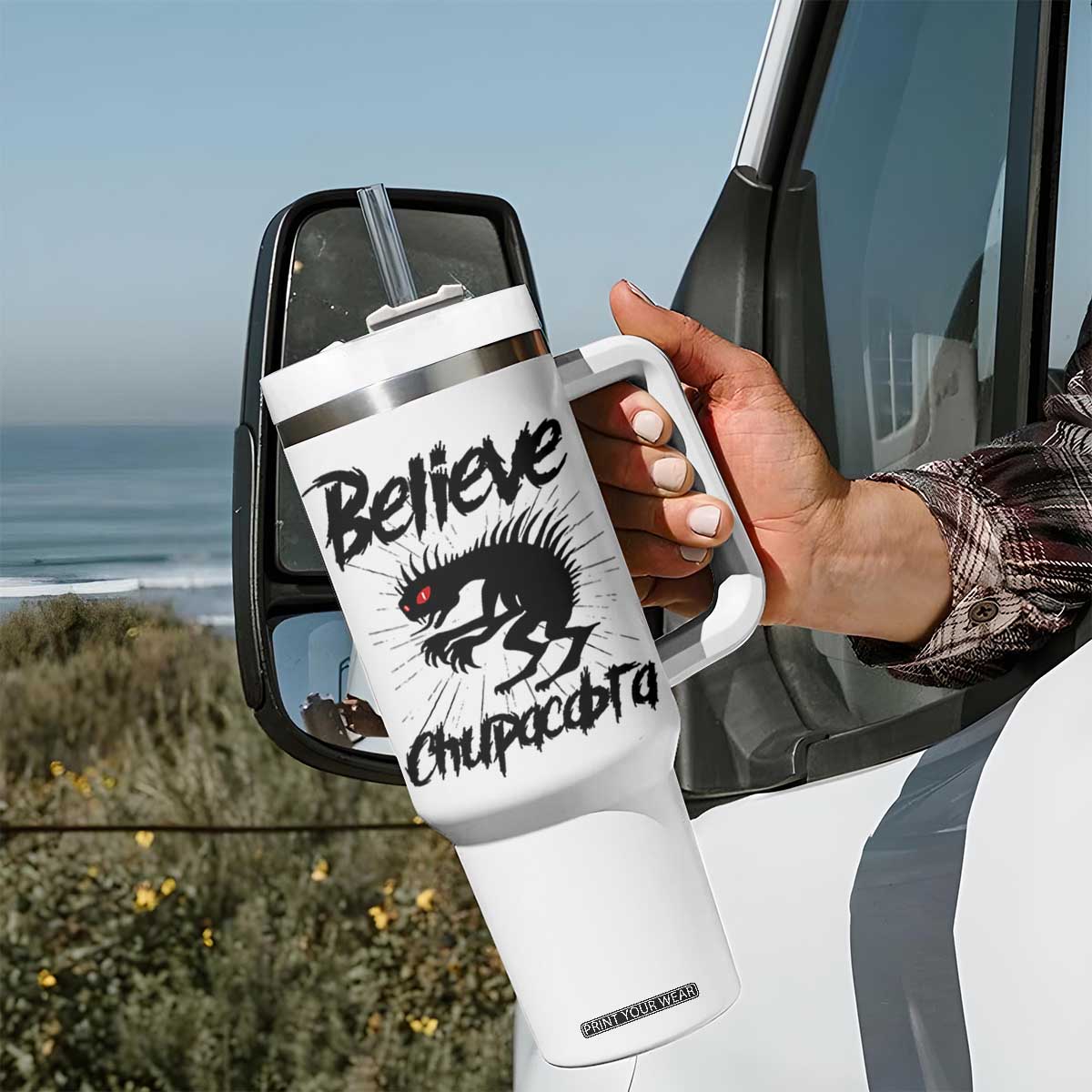 Urban Legends And Mystery Gift Tumbler With Handle Believe Chupacabra TS12 Print Your Wear