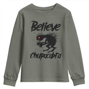 Urban Legends And Mystery Gift Youth Sweatshirt Believe Chupacabra TS12 Military Green Print Your Wear
