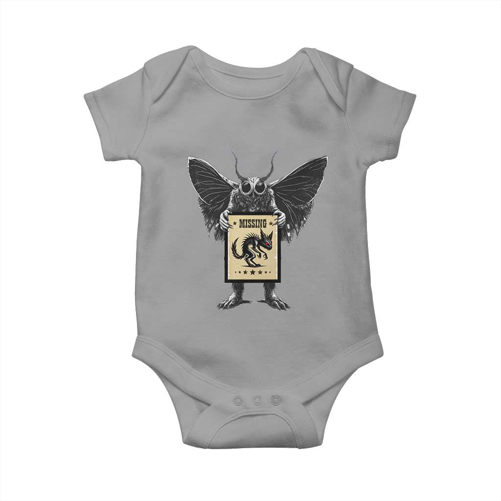 Mothman Missing Chupacabra Baby Onesie Funny Cryptid Gift TS12 Sport Gray Print Your Wear