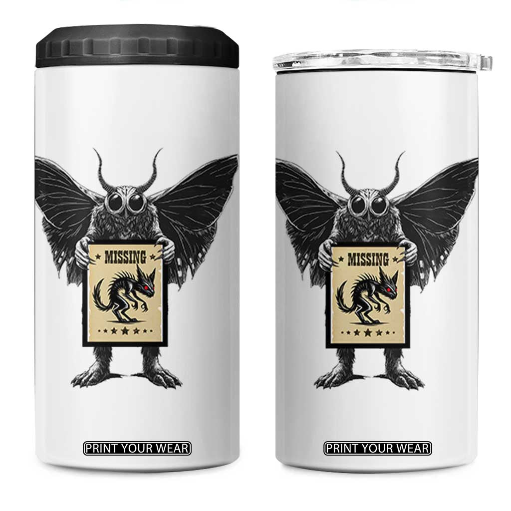 Mothman Missing Chupacabra 4 in 1 Can Cooler Tumbler Funny Cryptid Gift TS12 One Size: 16 oz White Print Your Wear