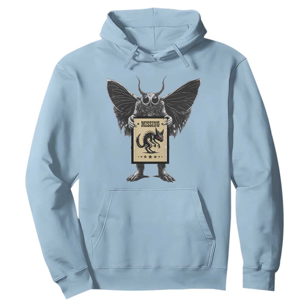 Mothman Missing Chupacabra Hoodie Funny Cryptid Gift TS12 Light Blue Print Your Wear