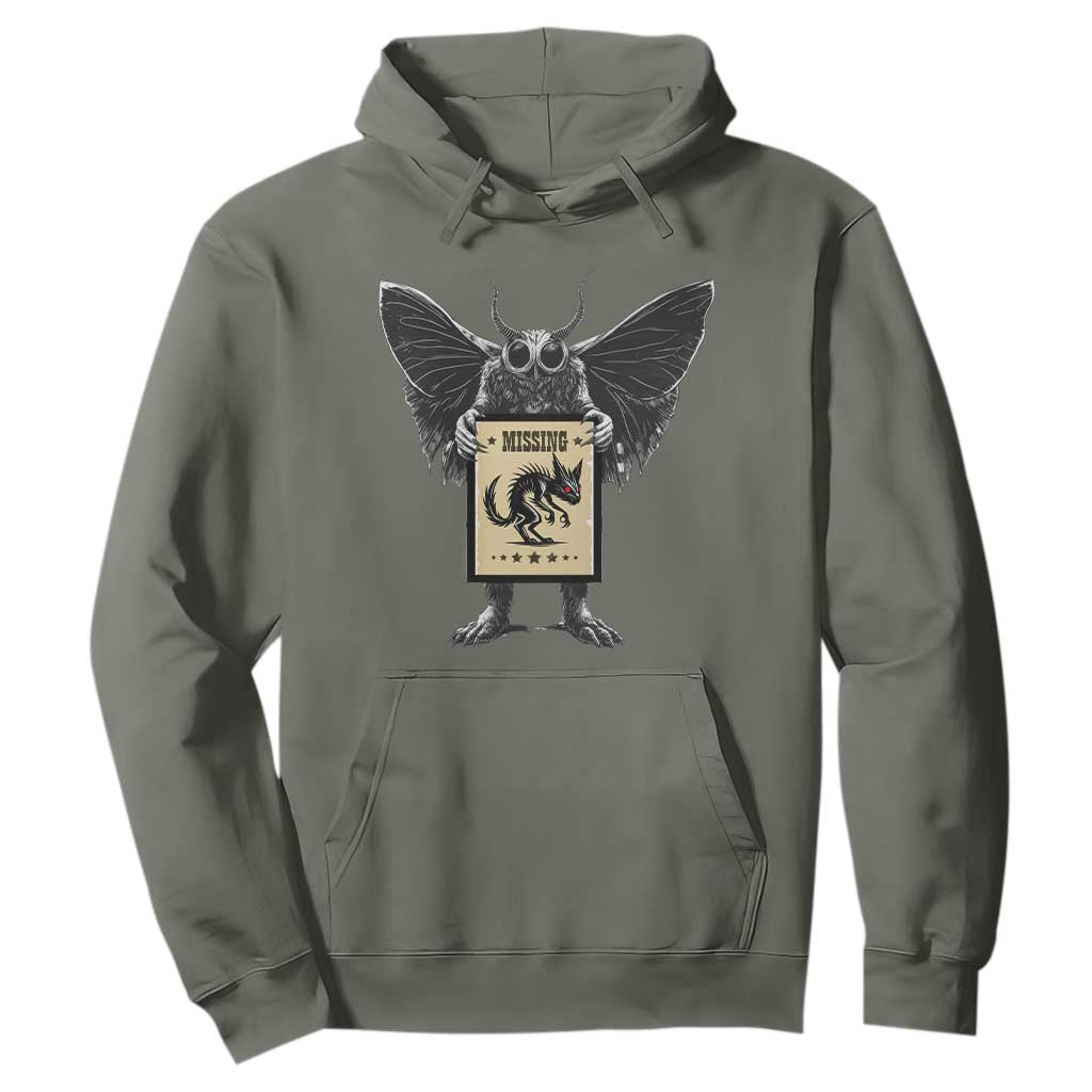 Mothman Missing Chupacabra Hoodie Funny Cryptid Gift TS12 Military Green Print Your Wear