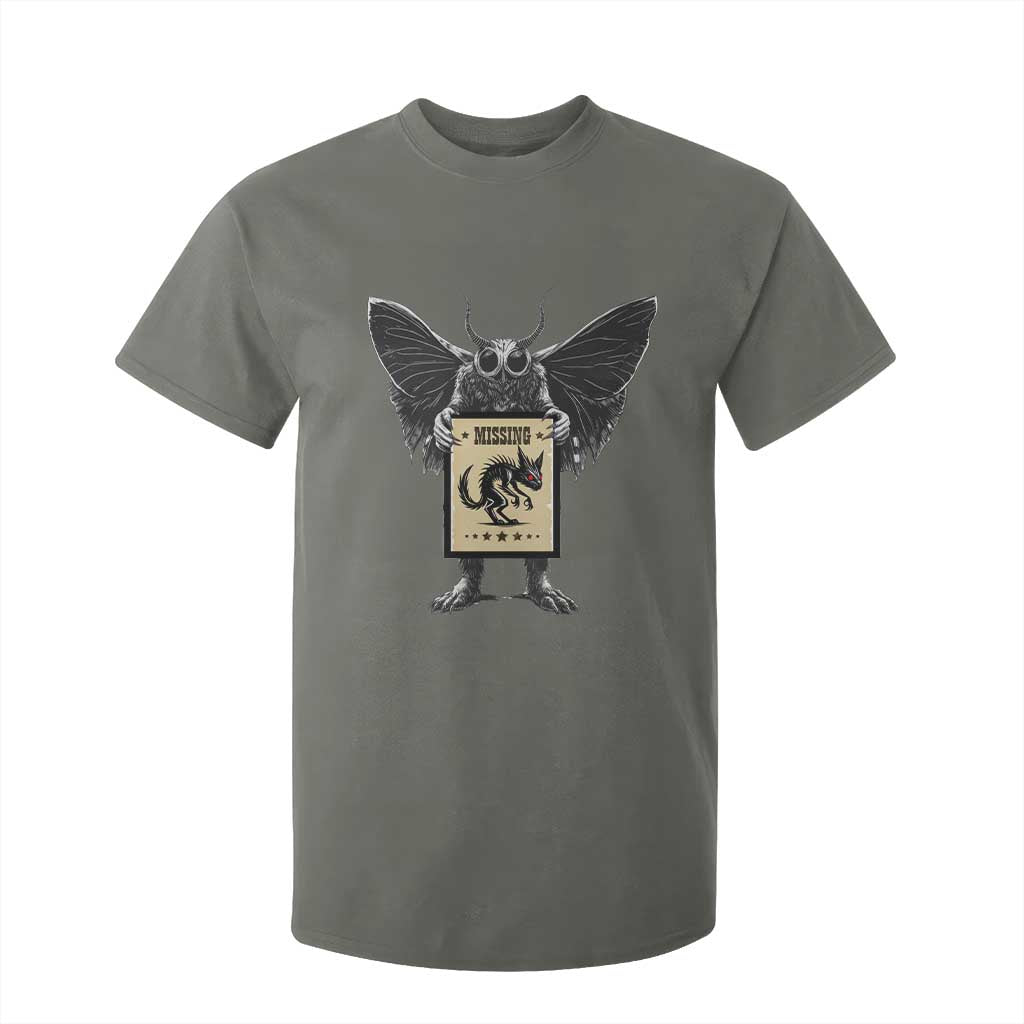 Mothman Missing Chupacabra T Shirt For Kid Funny Cryptid Gift TS12 Military Green Print Your Wear