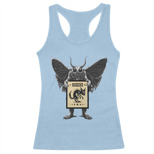 Mothman Missing Chupacabra Racerback Tank Top Funny Cryptid Gift TS12 Light Blue Print Your Wear