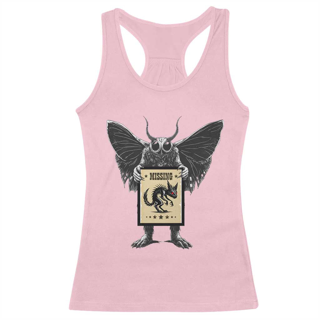 Mothman Missing Chupacabra Racerback Tank Top Funny Cryptid Gift TS12 Light Pink Print Your Wear