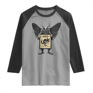 Mothman Missing Chupacabra Raglan Shirt Funny Cryptid Gift TS12 Sport Gray Black Print Your Wear