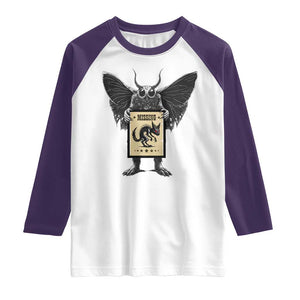Mothman Missing Chupacabra Raglan Shirt Funny Cryptid Gift TS12 White Purple Print Your Wear