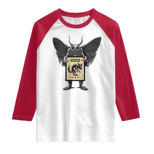 Mothman Missing Chupacabra Raglan Shirt Funny Cryptid Gift TS12 White Red Print Your Wear