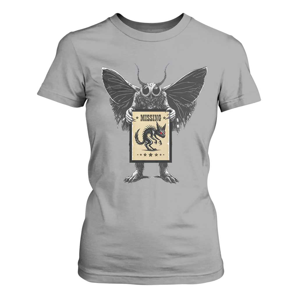 Mothman Missing Chupacabra T Shirt For Women Funny Cryptid Gift TS12 Sport Gray Print Your Wear