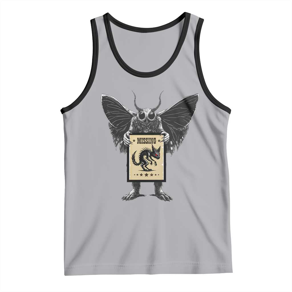 Mothman Missing Chupacabra Tank Top Funny Cryptid Gift TS12 Athletic Heather Black Print Your Wear
