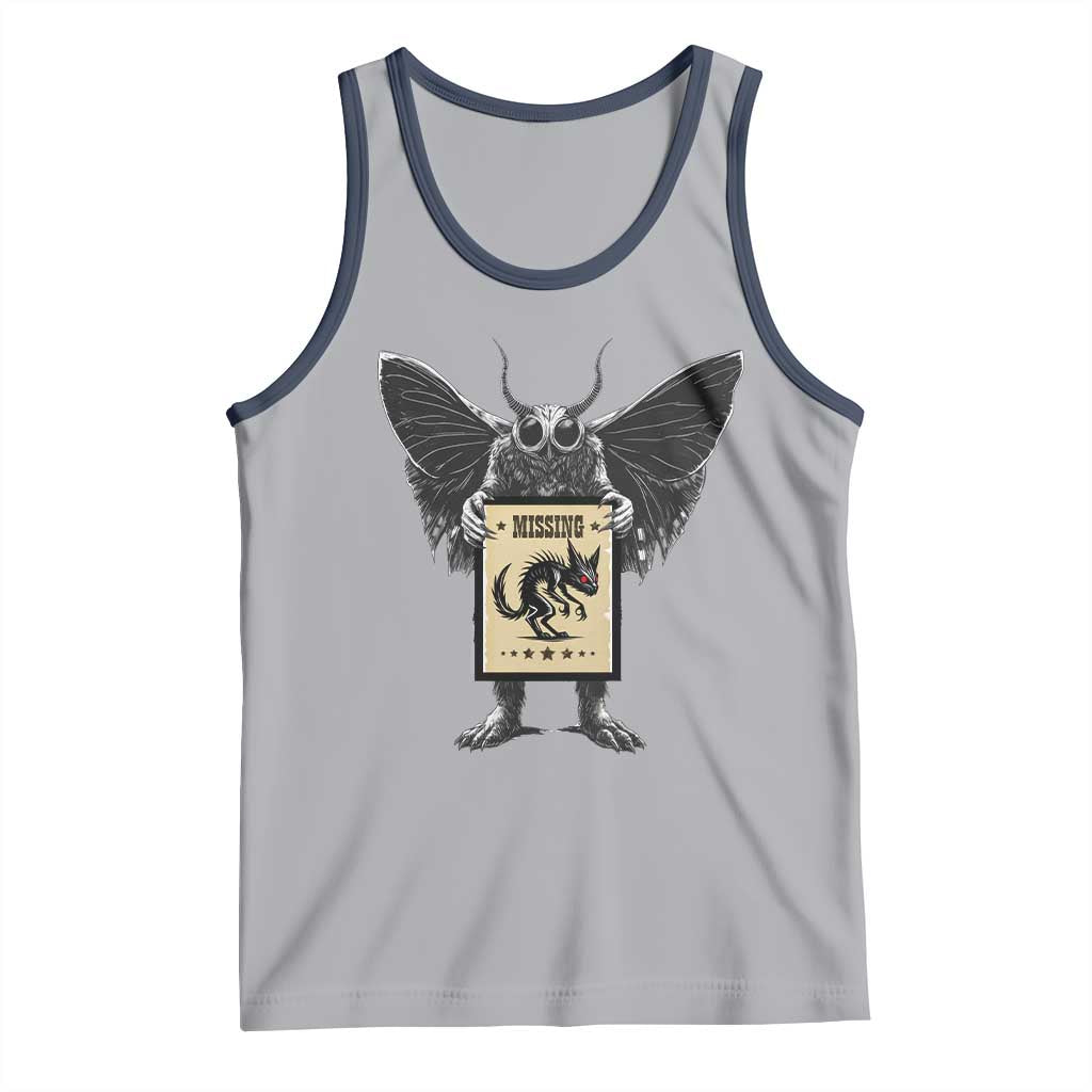 Mothman Missing Chupacabra Tank Top Funny Cryptid Gift TS12 Athletic Heather Navy Print Your Wear