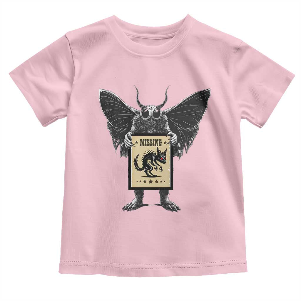 Mothman Missing Chupacabra Toddler T Shirt Funny Cryptid Gift TS12 Light Pink Print Your Wear