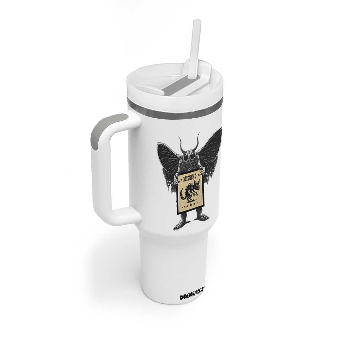 Mothman Missing Chupacabra Tumbler With Handle Funny Cryptid Gift TS12 Print Your Wear