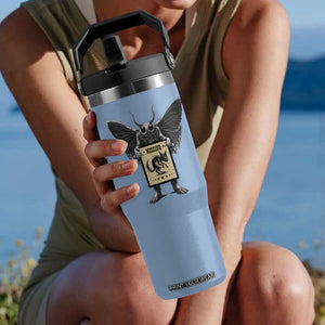 Mothman Missing Chupacabra Flip Straw Tumbler Funny Cryptid Gift TS12 One Size: 30 oz Light Blue Print Your Wear
