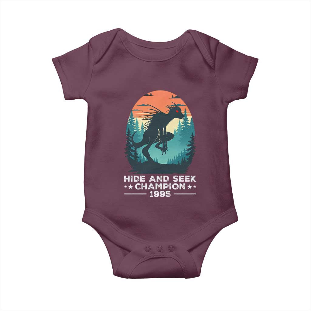 Chupacabra Baby Onesie Gothic Humor Hide And Seek Champion Gift TS12 Maroon Print Your Wear