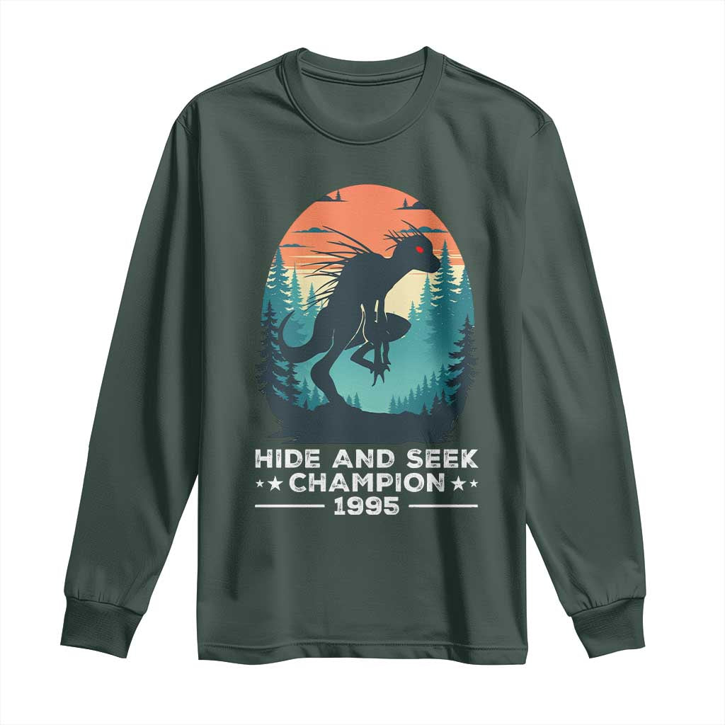 Chupacabra Long Sleeve Shirt Gothic Humor Hide And Seek Champion Gift TS12 Dark Forest Green Print Your Wear