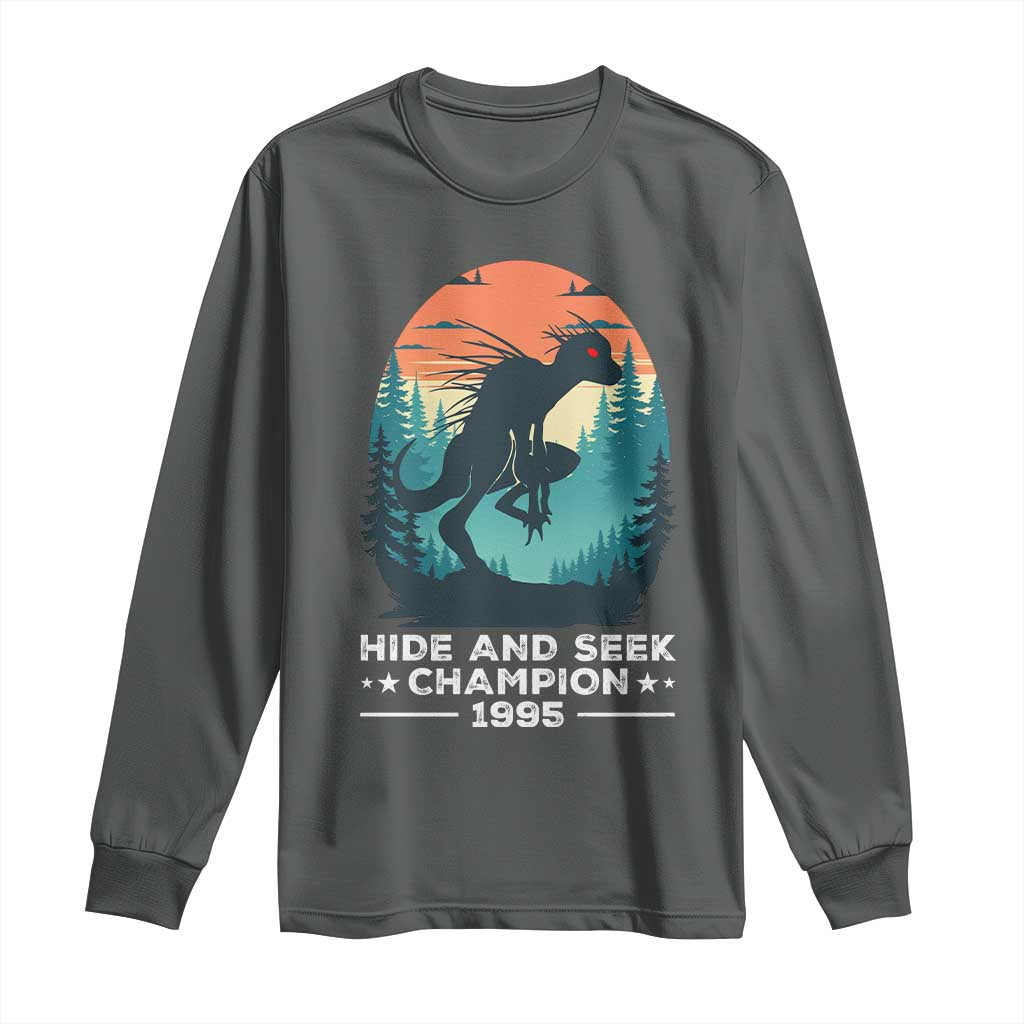 Chupacabra Long Sleeve Shirt Gothic Humor Hide And Seek Champion Gift TS12 Dark Heather Print Your Wear