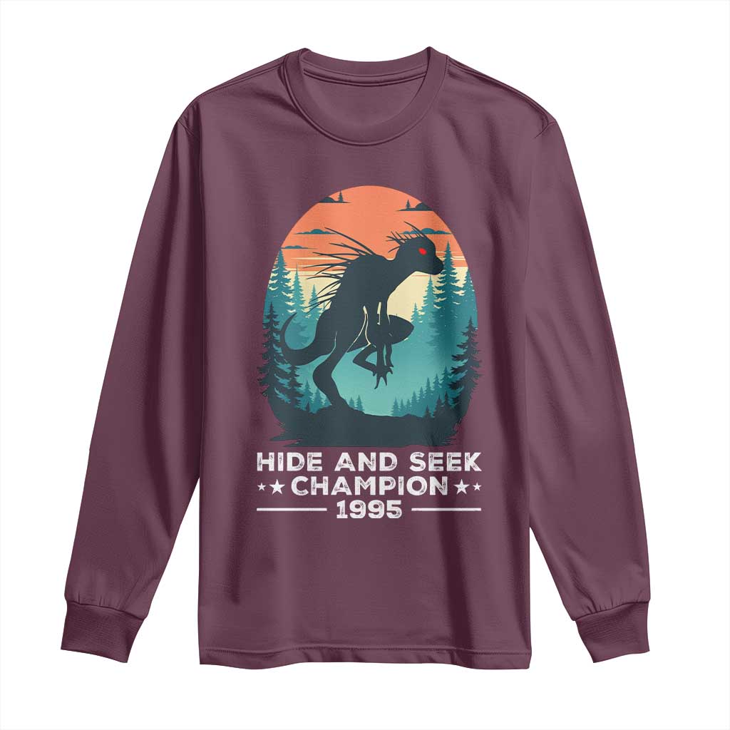Chupacabra Long Sleeve Shirt Gothic Humor Hide And Seek Champion Gift TS12 Maroon Print Your Wear