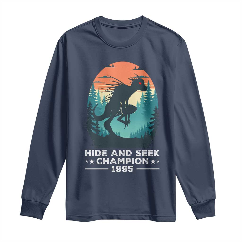 Chupacabra Long Sleeve Shirt Gothic Humor Hide And Seek Champion Gift TS12 Navy Print Your Wear