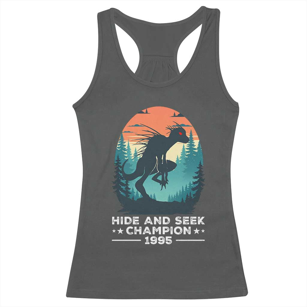 Chupacabra Racerback Tank Top Gothic Humor Hide And Seek Champion Gift TS12 Dark Heather Print Your Wear