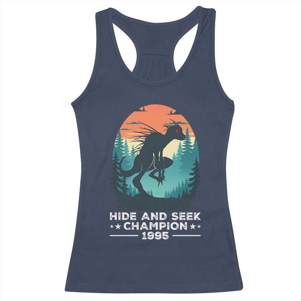 Chupacabra Racerback Tank Top Gothic Humor Hide And Seek Champion Gift TS12 Navy Print Your Wear