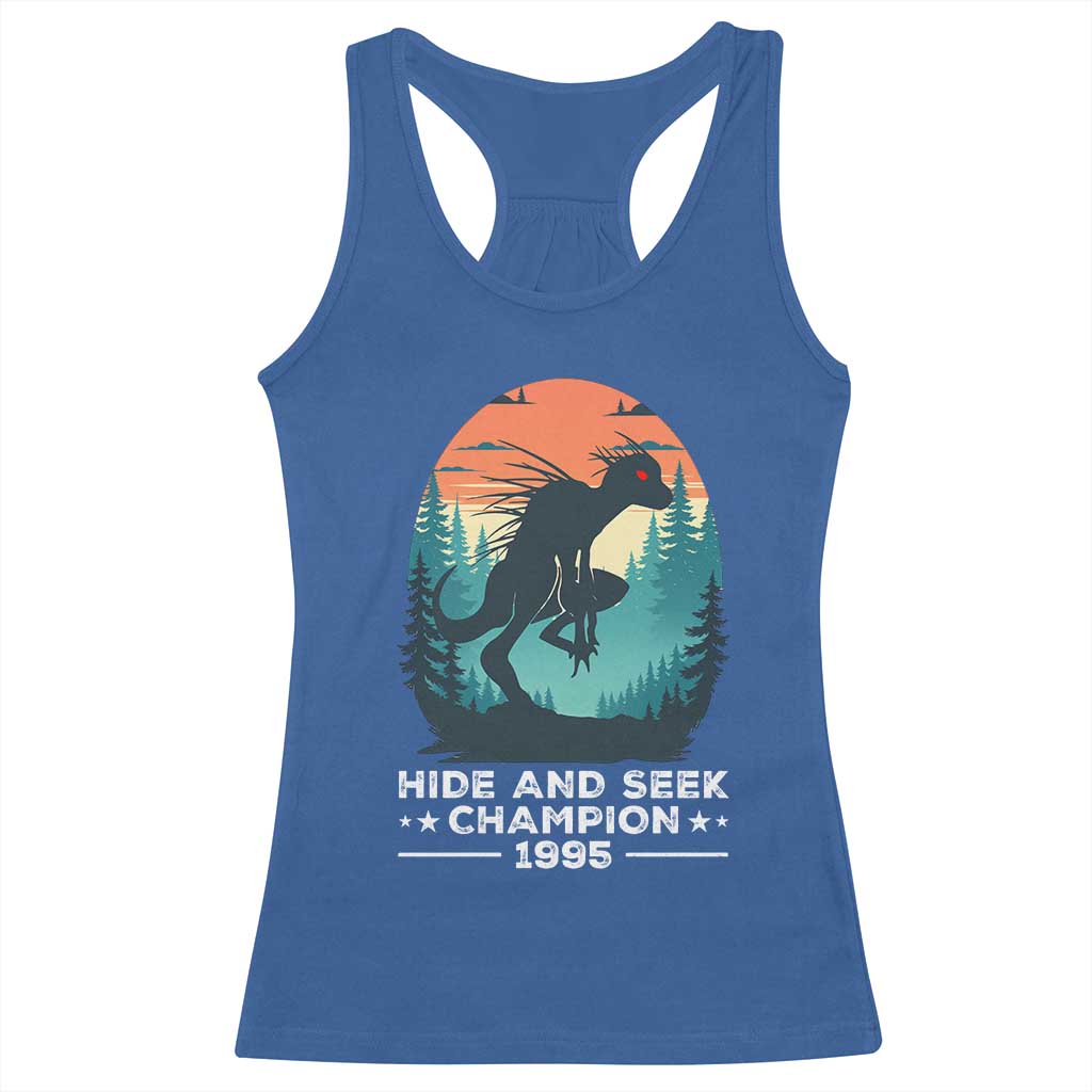 Chupacabra Racerback Tank Top Gothic Humor Hide And Seek Champion Gift TS12 Royal Blue Print Your Wear