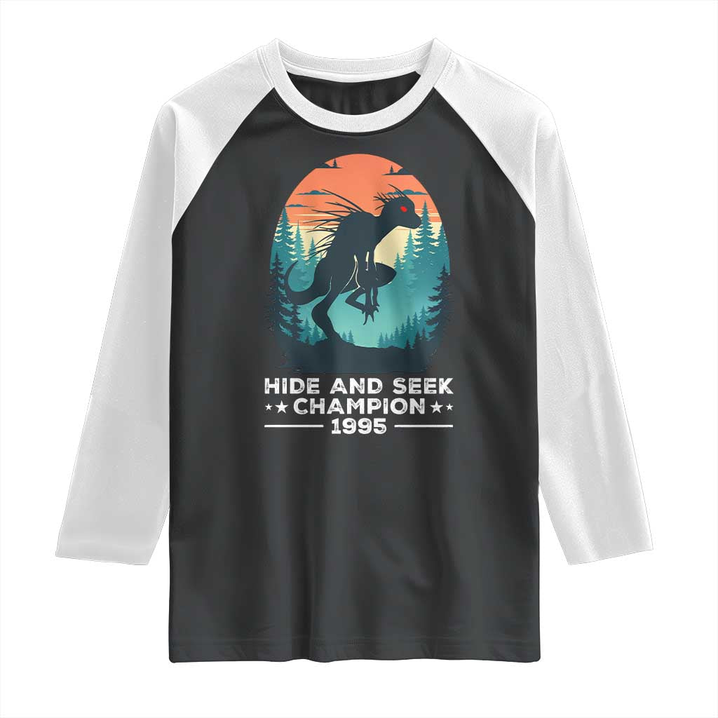 Chupacabra Raglan Shirt Gothic Humor Hide And Seek Champion Gift TS12 Black White Print Your Wear