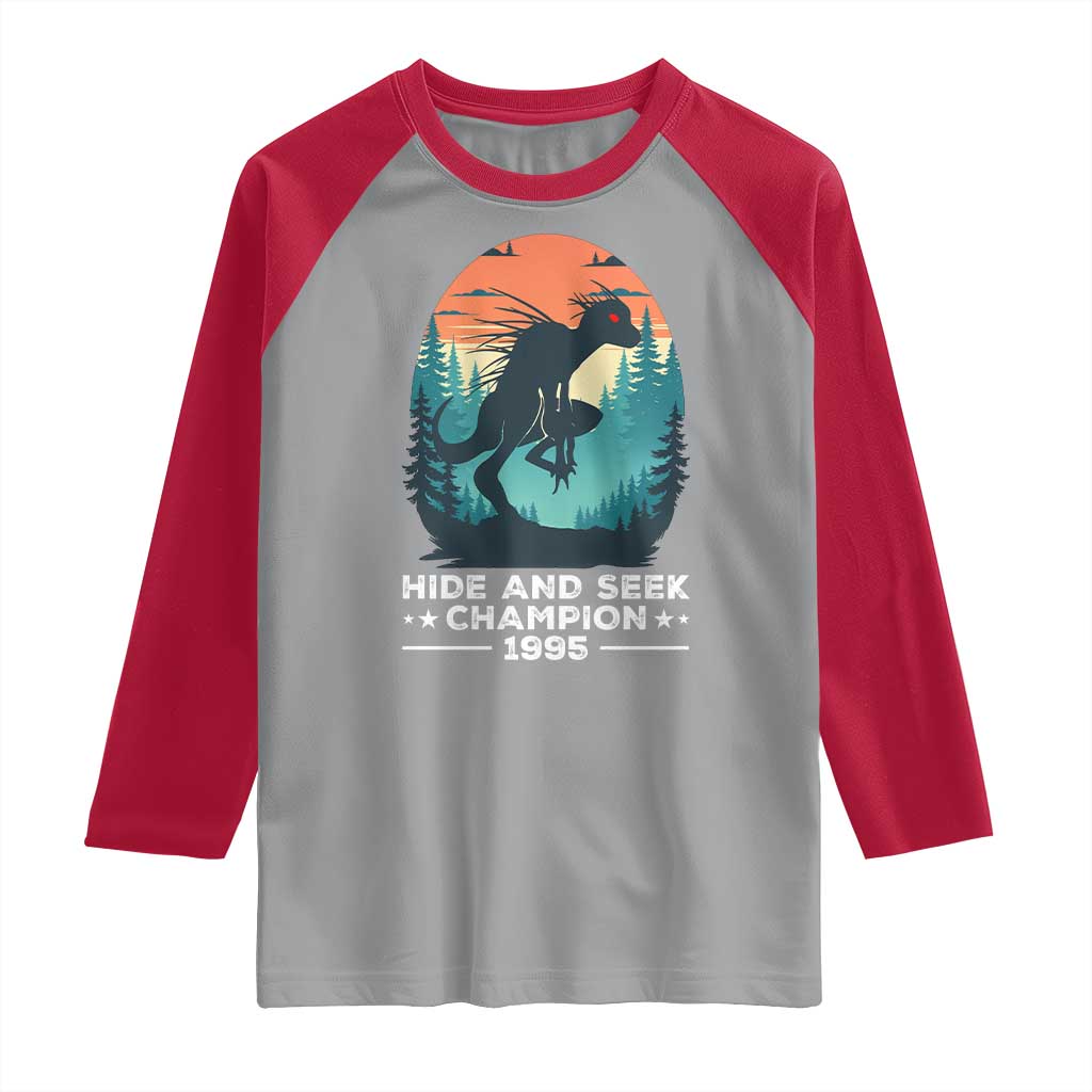 Chupacabra Raglan Shirt Gothic Humor Hide And Seek Champion Gift TS12 Sport Gray Red Print Your Wear